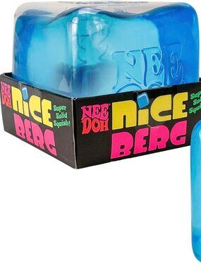 Schylling NeeDoh Nice Berg - Giant NeeDoh Nice Cube - Sensory Squeeze Toy Blue